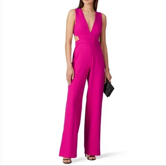 Aidan by Aidan Mattox Pants - Aidan Mattox Hot Pink Jumpsuit